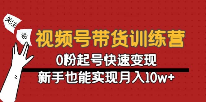 视频号带货训练营：0粉起号快速变现网创库-网创项目资源站-副业项目-创业项目-搞钱项目网创库