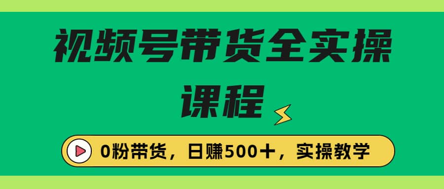 收费1980的视频号带货保姆级全实操教程，0粉带货网创库-网创项目资源站-副业项目-创业项目-搞钱项目网创库