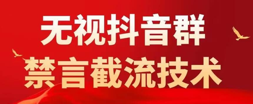 抖音粉丝群无视禁言截流技术，抖音黑科技，直接引流，0封号（教程+软件）网创库-网创项目资源站-副业项目-创业项目-搞钱项目网创库