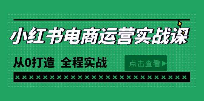 最新小红书·电商运营实战课，从0打造  全程实战（65节视频课）网创库-网创项目资源站-副业项目-创业项目-搞钱项目网创库