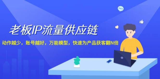 老板 IP流量 供应链，动作越少，账号越好，万能模型，快速为产品获客翻N倍网创库-网创项目资源站-副业项目-创业项目-搞钱项目网创库