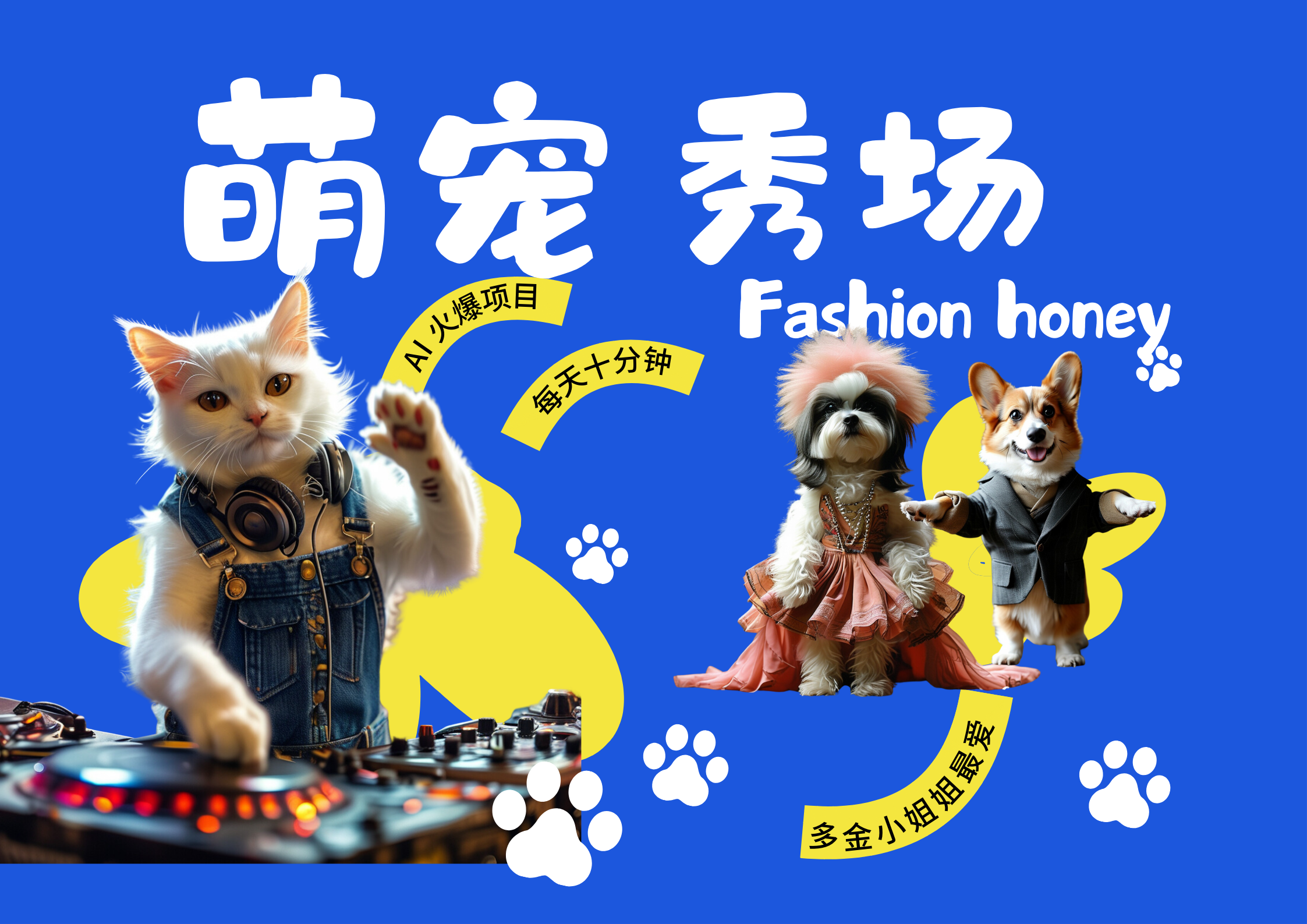 酷飒动物跳舞走秀  时尚喵FASHION汪 多金小姐姐最爱的 轻松月入破万网创库-网创项目资源站-副业项目-创业项目-搞钱项目网创库