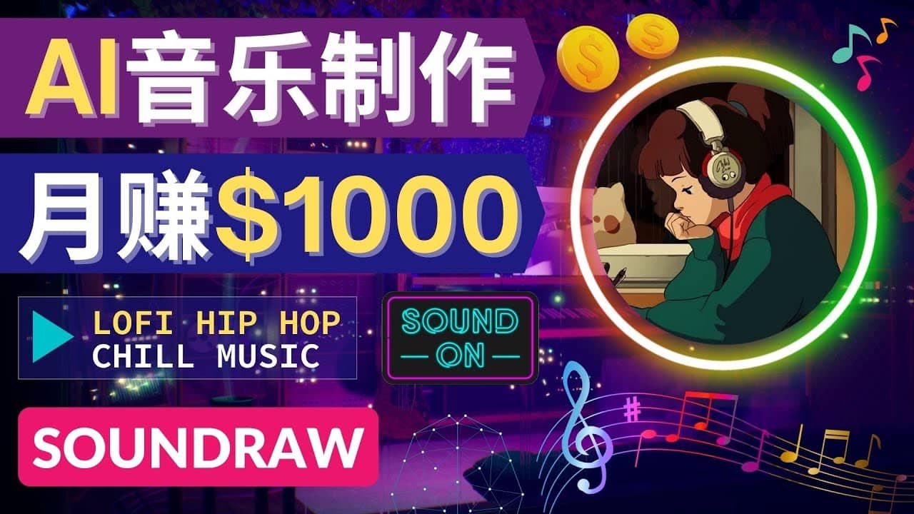 无需任何音乐基础： 使用AI软件制作Lofi Hip Hop Chill Music 月赚1000美元网创库-网创项目资源站-副业项目-创业项目-搞钱项目网创库