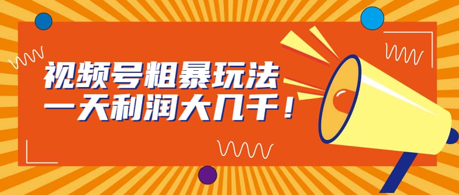 视频号粗暴玩法，一天利润大几千网创库-网创项目资源站-副业项目-创业项目-搞钱项目网创库