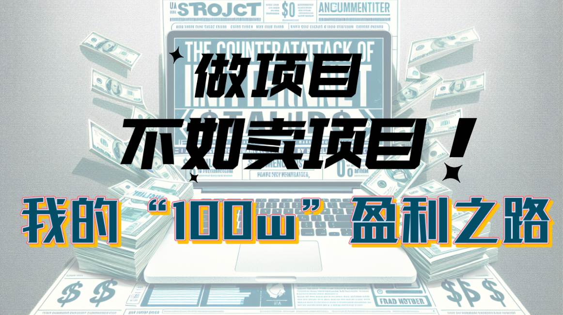为什么做项目不如卖项目？我的100W+盈利之路网创库-网创项目资源站-副业项目-创业项目-搞钱项目网创库