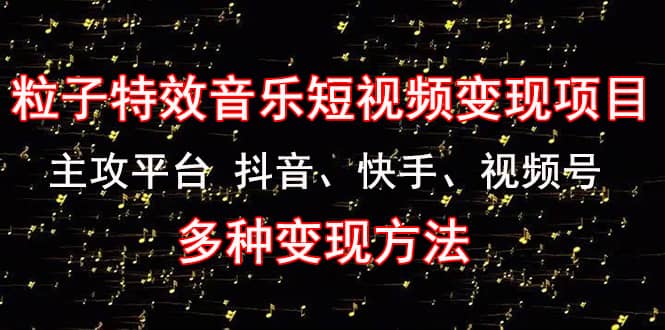 《粒子特效音乐短视频变现项目》主攻平台 抖音、快手、视频号 多种变现方法网创库-网创项目资源站-副业项目-创业项目-搞钱项目网创库