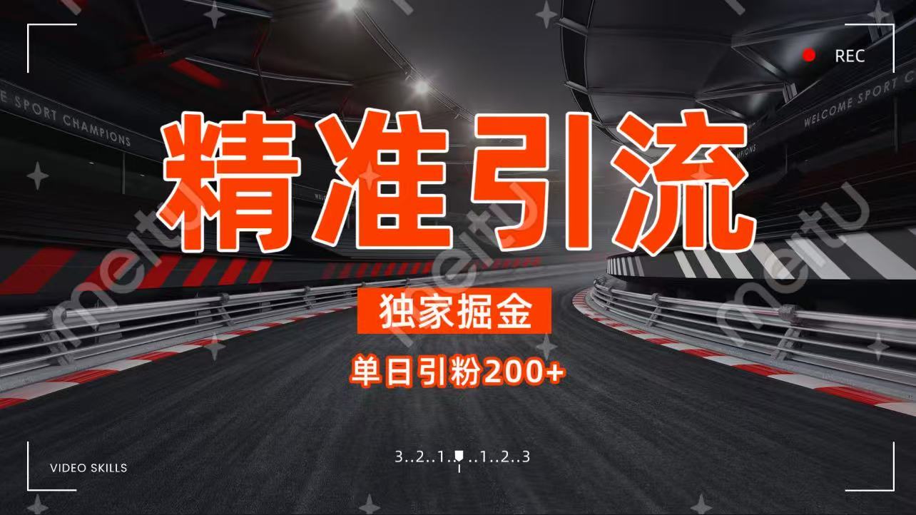 独家野路子精准引流 每日200+网创库-网创项目资源站-副业项目-创业项目-搞钱项目网创库