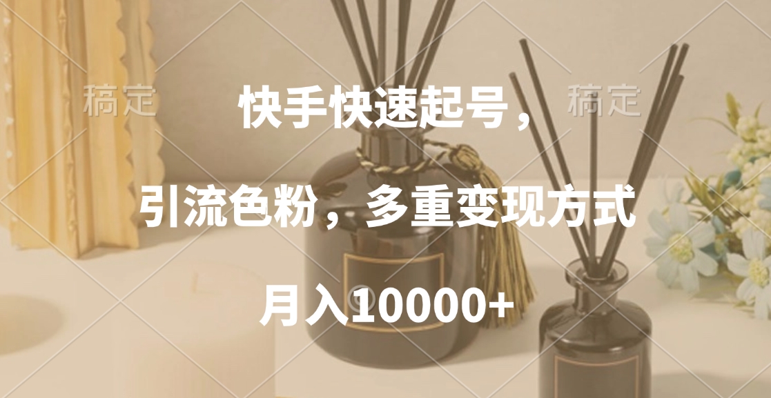 快手快速起号，引流色粉，多重变现方式，月入10000+网创库-网创项目资源站-副业项目-创业项目-搞钱项目网创库