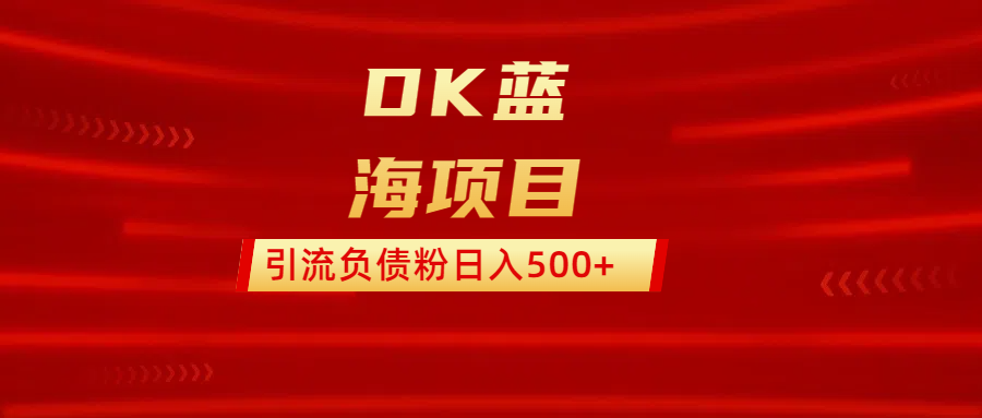 DK蓝海项目  通过，抖音，快手，小红书，引流负债粉日入500+网创库-网创项目资源站-副业项目-创业项目-搞钱项目网创库