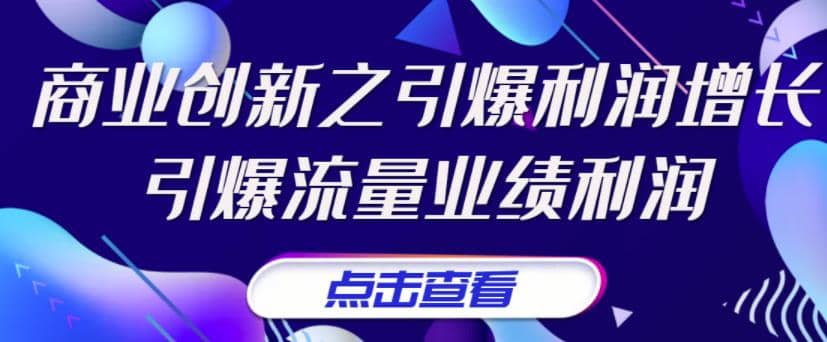 《商业创新之引爆利润增长》引爆流量业绩利润网创库-网创项目资源站-副业项目-创业项目-搞钱项目网创库