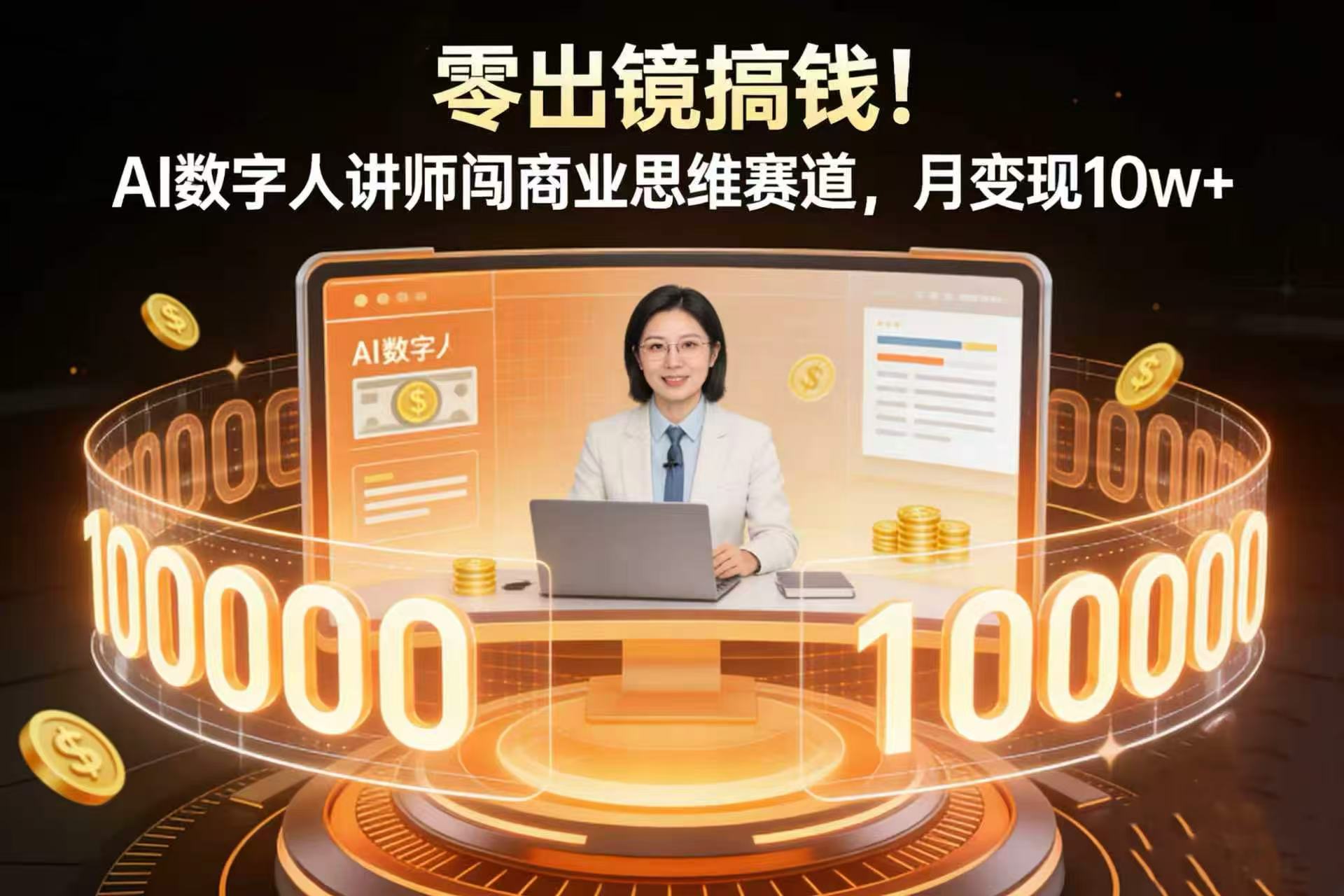 零出镜搞钱！AI 数字人讲师闯商业思维赛道，月变现 10w+网创库-网创项目资源站-副业项目-创业项目-搞钱项目网创库