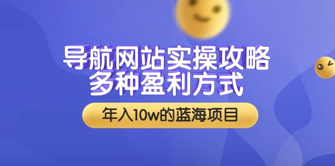 导航网站实操攻略，多种盈利方式，年入10w的蓝海项目（附搭建教学+源码）网创库-网创项目资源站-副业项目-创业项目-搞钱项目网创库