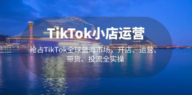 TikTok小店运营 抢占TikTok全球蓝海市场，开店、运营、带货、投流全实操网创库-网创项目资源站-副业项目-创业项目-搞钱项目网创库