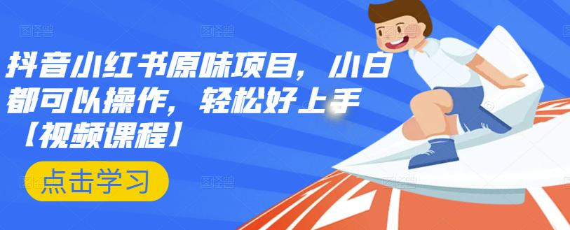 抖音小红书原味项目，小白都可以操作，轻松好上手【视频课程】网创库-网创项目资源站-副业项目-创业项目-搞钱项目网创库
