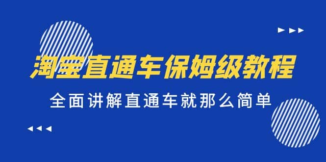 淘宝直通车保姆级教程，全面讲解直通车就那么简单网创库-网创项目资源站-副业项目-创业项目-搞钱项目网创库