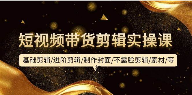 短视频带货剪辑实操课：基础剪辑/进阶剪辑/制作封面/不露脸剪辑/素材/等等网创库-网创项目资源站-副业项目-创业项目-搞钱项目网创库