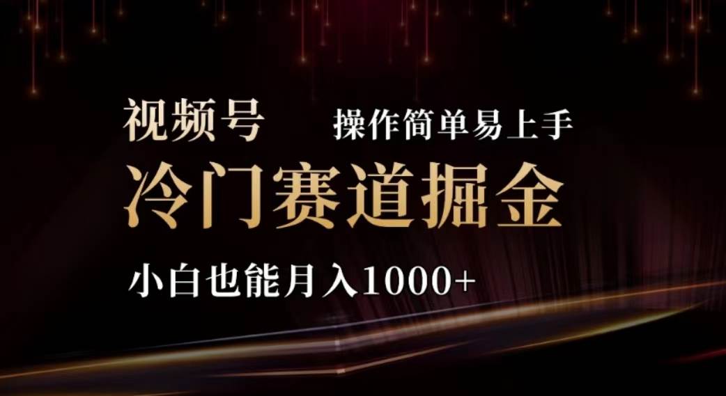 2024视频号冷门赛道掘金，操作简单轻松上手，小白也能月入1000+网创库-网创项目资源站-副业项目-创业项目-搞钱项目网创库