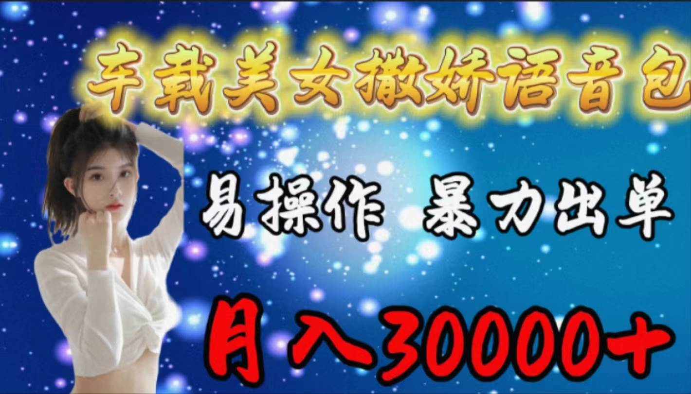 车载女生撒娇语音包，易操作，暴力出单，月入30000+网创库-网创项目资源站-副业项目-创业项目-搞钱项目网创库