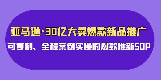 亚马逊30亿·大卖爆款新品推广，可复制、全程案例实操的爆款推新SOP网创库-网创项目资源站-副业项目-创业项目-搞钱项目网创库