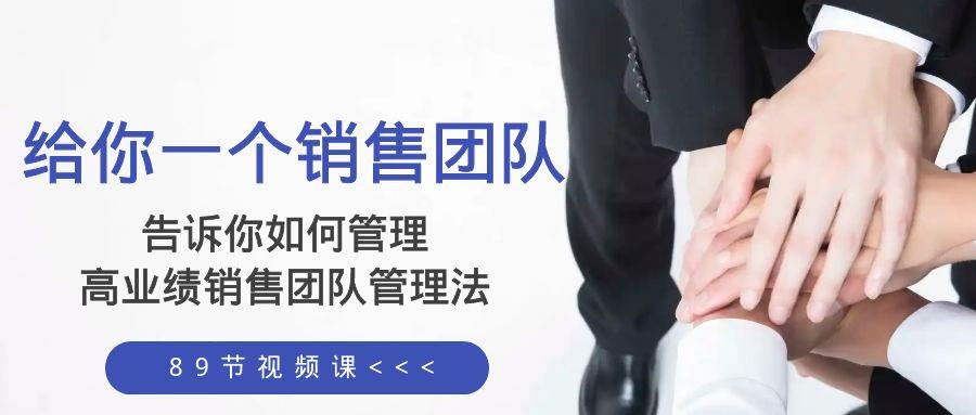 给你一个销售团队，告诉你如何管理，高业绩销售团队管理法（89节课）网创库-网创项目资源站-副业项目-创业项目-搞钱项目网创库