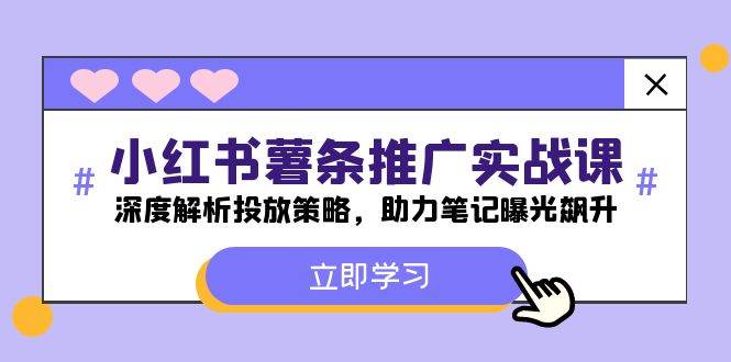 小红书-薯 条 推 广 实战课：深度解析投放策略，助力笔记曝光飙升网创库-网创项目资源站-副业项目-创业项目-搞钱项目网创库