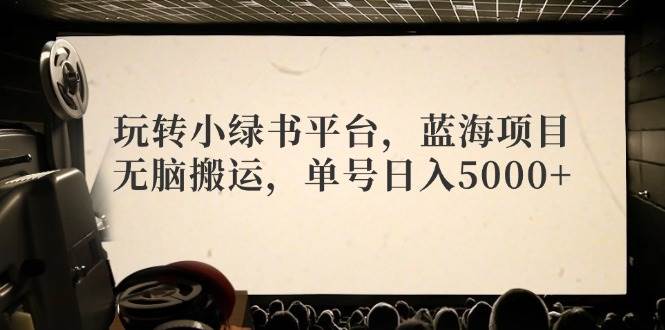 玩转小绿书平台，蓝海项目，无脑搬运，单号日入5000+网创库-网创项目资源站-副业项目-创业项目-搞钱项目网创库