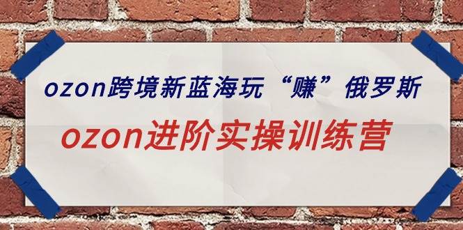 ozon跨境新蓝海玩“赚”俄罗斯，ozon进阶实操训练营网创库-网创项目资源站-副业项目-创业项目-搞钱项目网创库