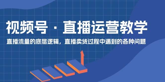 视频号 直播运营教学：直播流量的底层逻辑，直播卖货过程中遇到的各种问题网创库-网创项目资源站-副业项目-创业项目-搞钱项目网创库