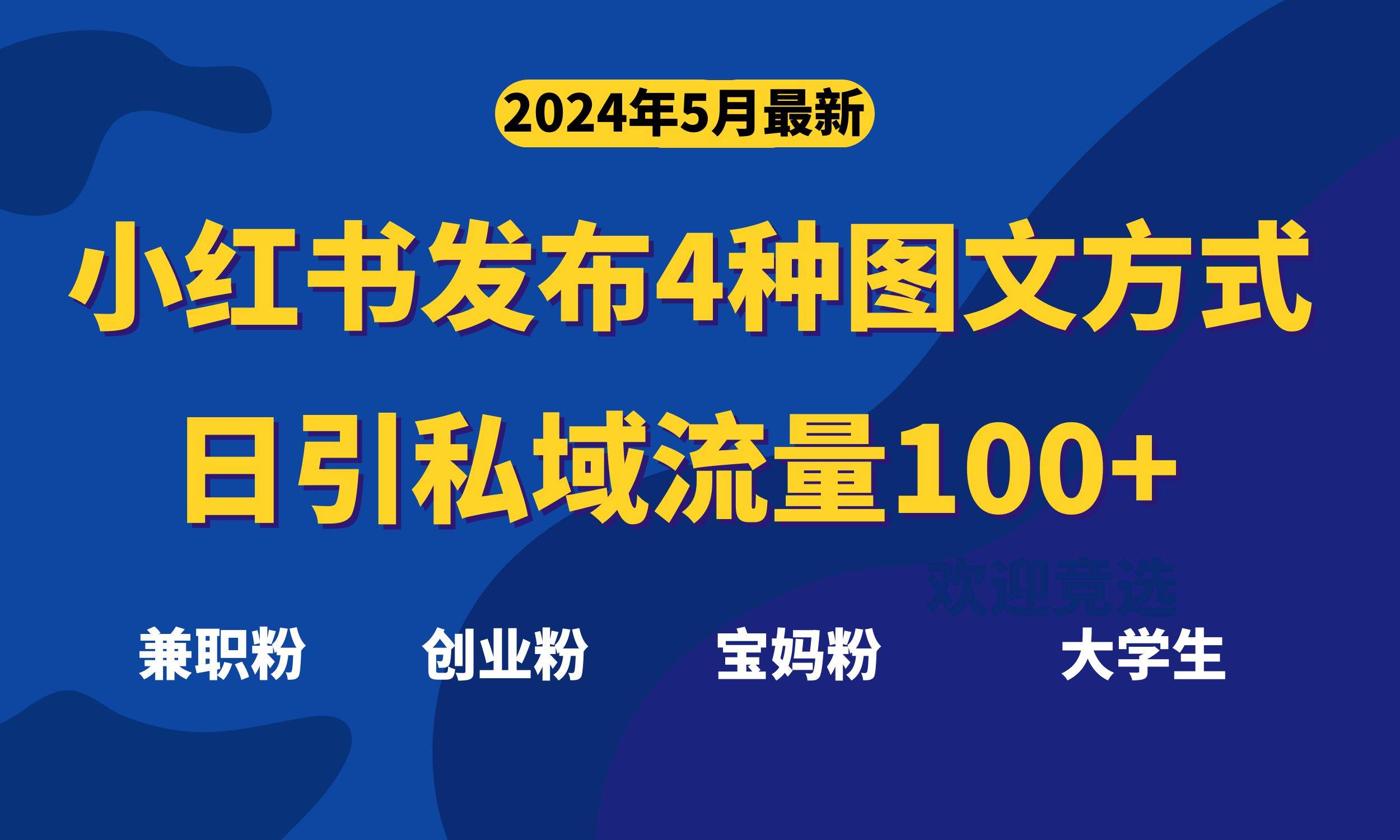 最新小红书发布这四种图文，日引私域流量100+不成问题，网创库-网创项目资源站-副业项目-创业项目-搞钱项目网创库
