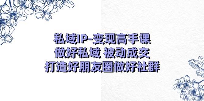 私域IP-变现高手课：做好私域 被动成交，打造好朋友圈做好社群（18节）网创库-网创项目资源站-副业项目-创业项目-搞钱项目网创库
