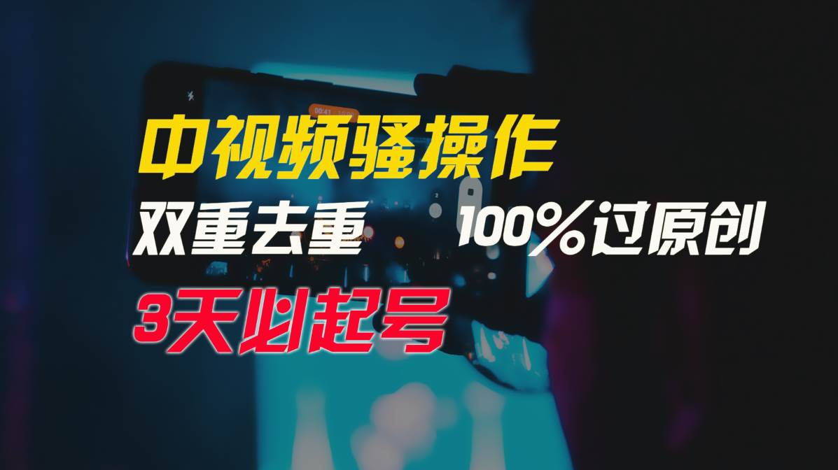中视频骚操作，双重去重100%过原创，3天比必起号，简单无脑，月入3W+网创库-网创项目资源站-副业项目-创业项目-搞钱项目网创库