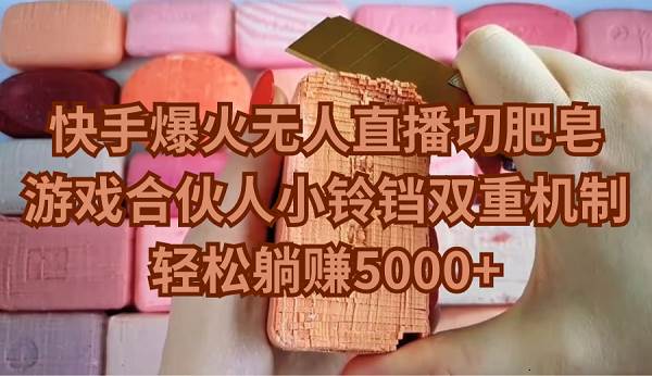 快手爆火无人直播切肥皂，游戏合伙人小铃铛双重机制，轻松躺赚5000+网创库-网创项目资源站-副业项目-创业项目-搞钱项目网创库
