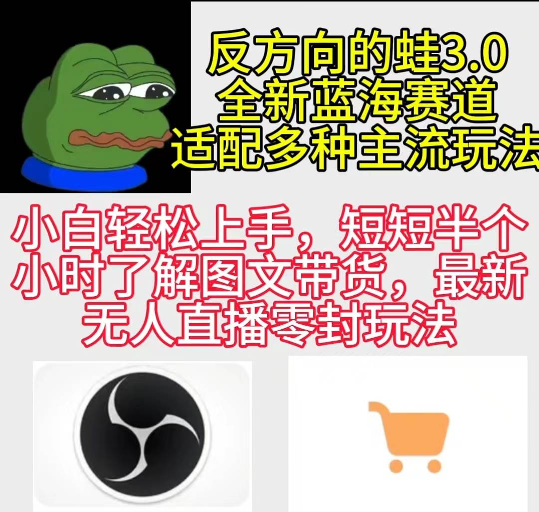 反方向的蛙3.0，图文最新玩法，变现多元化，新蓝海项目，小白轻松上手网创库-网创项目资源站-副业项目-创业项目-搞钱项目网创库