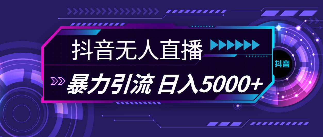 抖音无人直播，暴利引流，日入5000+网创库-网创项目资源站-副业项目-创业项目-搞钱项目网创库