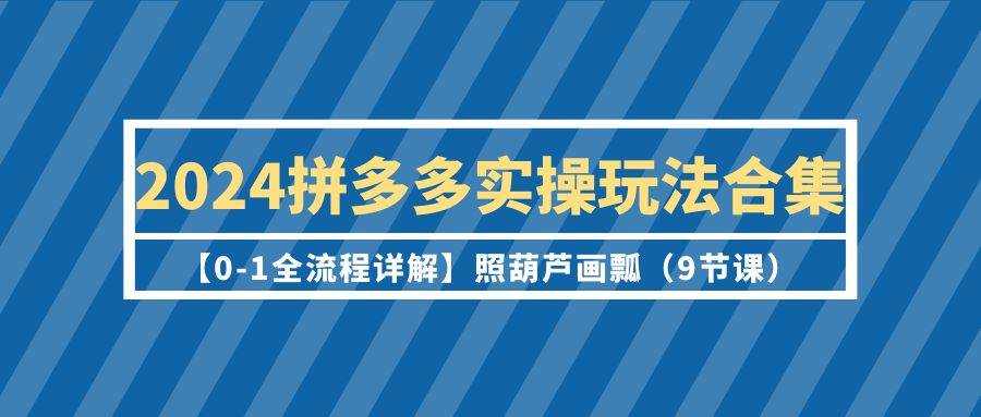 2024拼多多实操玩法合集【0-1全流程详解】照葫芦画瓢（9节课）网创库-网创项目资源站-副业项目-创业项目-搞钱项目网创库