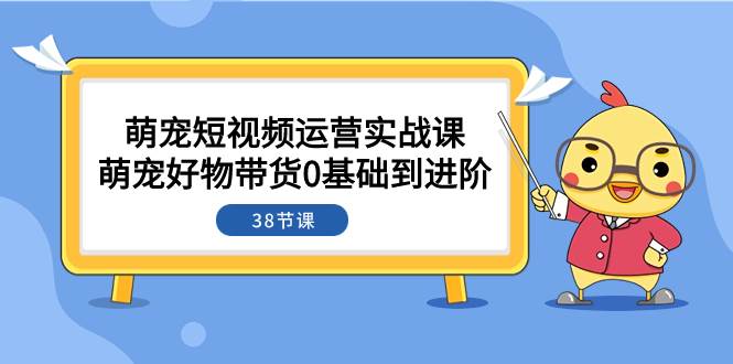 萌宠·短视频运营实战课:萌宠好物带货0基础到进阶(38节课)网创库-网创项目资源站-副业项目-创业项目-搞钱项目网创库