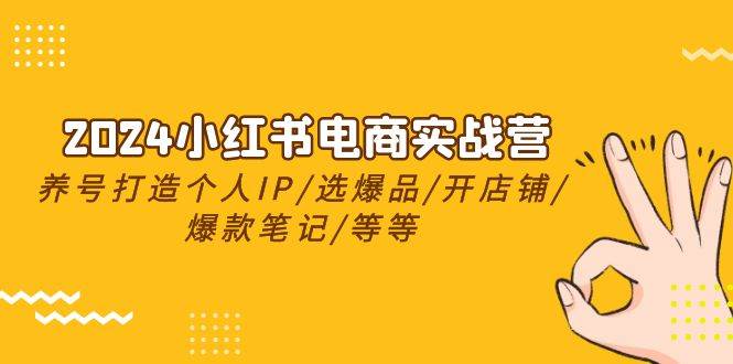 2024小红书电商实战营，养号打造IP/选爆品/开店铺/爆款笔记/等等（24节）网创库-网创项目资源站-副业项目-创业项目-搞钱项目网创库