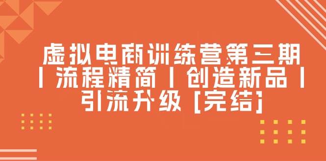 虚拟电商训练营第三期丨流程精简丨创造新品丨引流升级 [完结]网创库-网创项目资源站-副业项目-创业项目-搞钱项目网创库