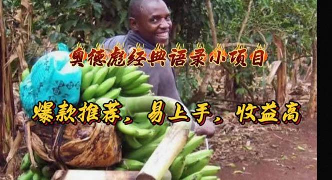 奥德彪经典语录小项目，爆款推荐，易上手，收益高网创库-网创项目资源站-副业项目-创业项目-搞钱项目网创库