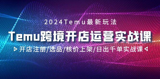 2024Temu跨境开店运营实战课，开店注册/选品/核价上架/日出千单实战课网创库-网创项目资源站-副业项目-创业项目-搞钱项目网创库