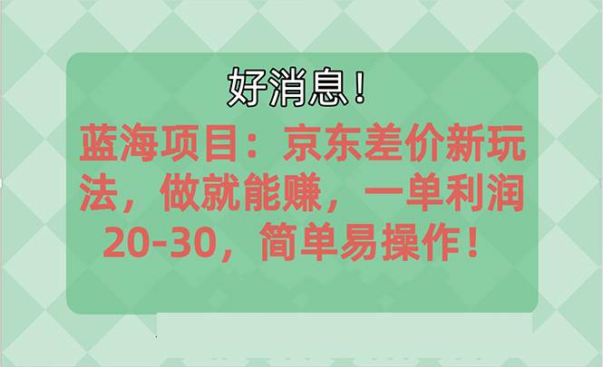 越早知道越能赚到钱的蓝海项目：京东大平台操作，一单利润20-30，简单…网创库-网创项目资源站-副业项目-创业项目-搞钱项目网创库