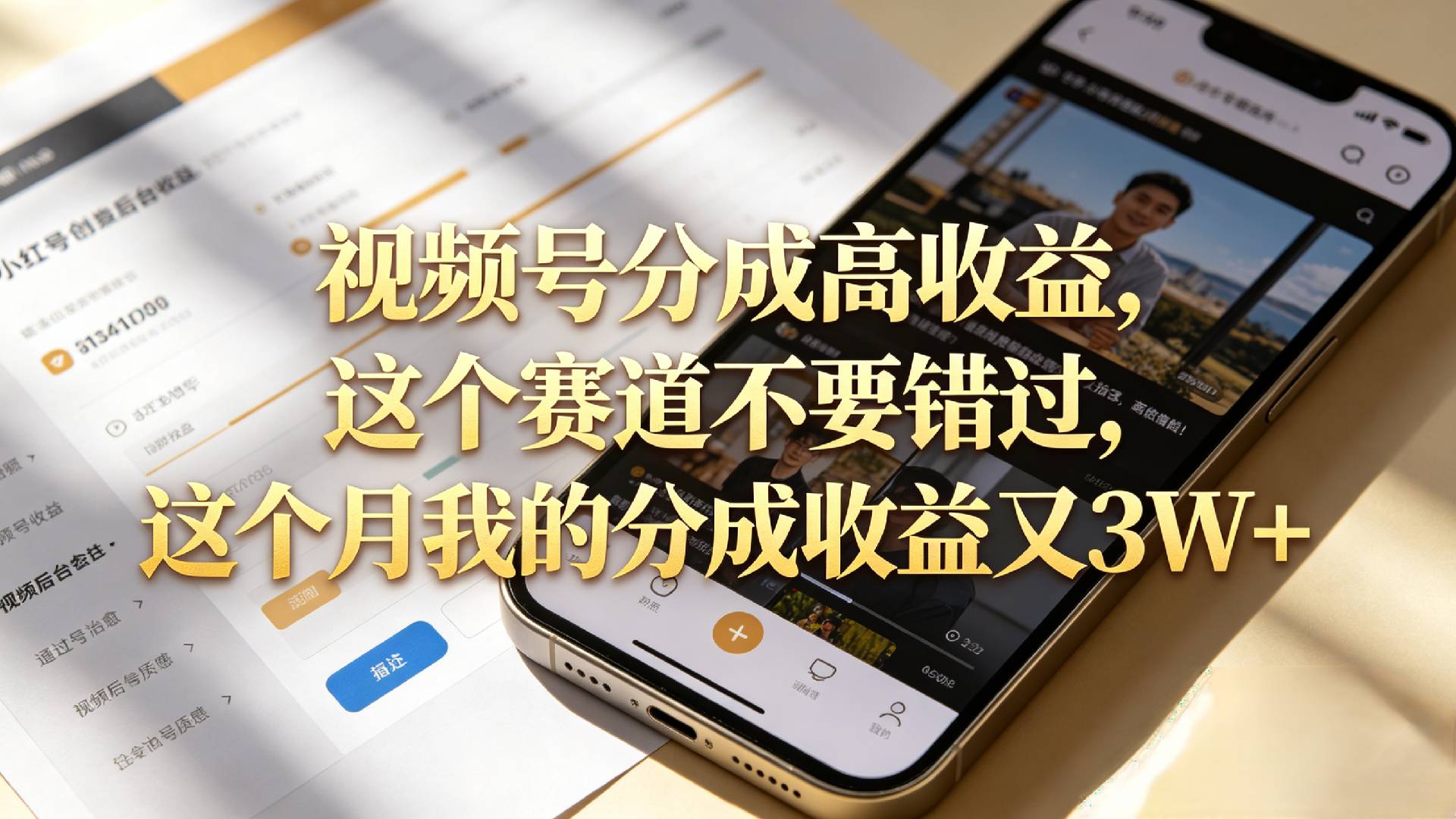 想要【视频号分成高收益】，这个赛道不要错过，这个月我的分成收益又3W+网创库-网创项目资源站-副业项目-创业项目-搞钱项目网创库