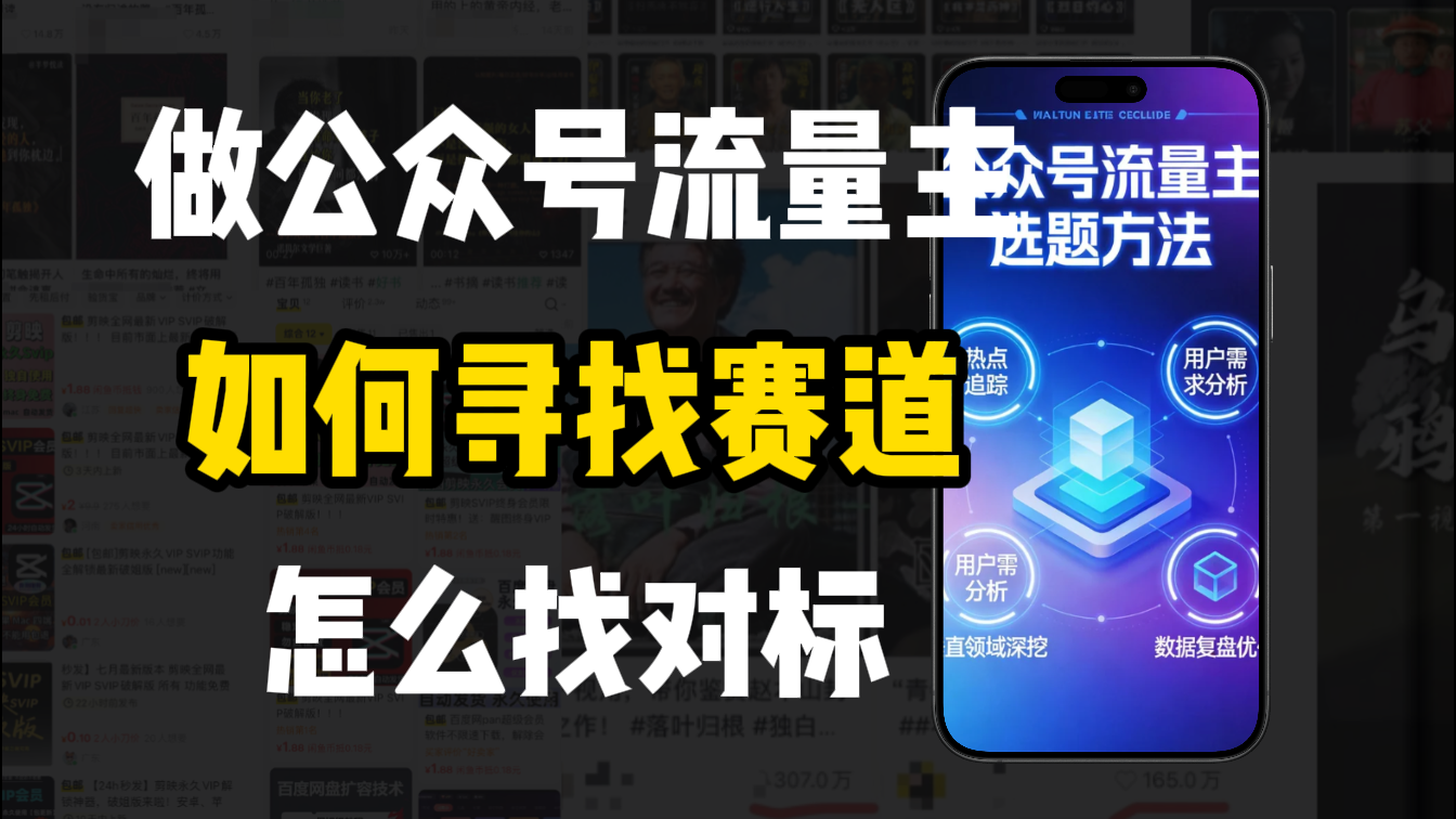 零基础做公众号流量主，如何找到适合自己的赛道网创库-网创项目资源站-副业项目-创业项目-搞钱项目网创库