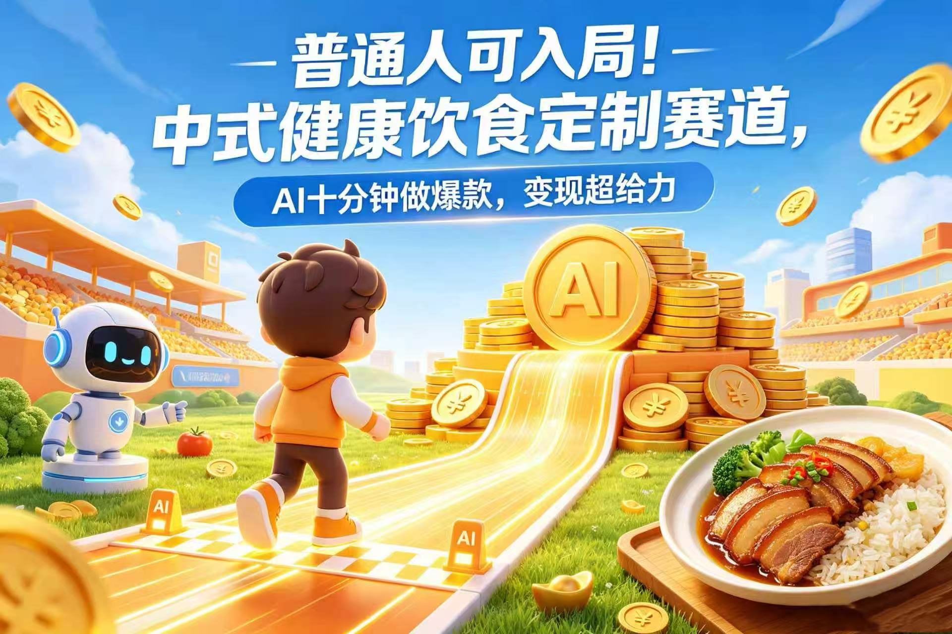 普通人可入局！中式健康饮食定制赛道，AI 十分钟做爆款，变现超给力网创库-网创项目资源站-副业项目-创业项目-搞钱项目网创库