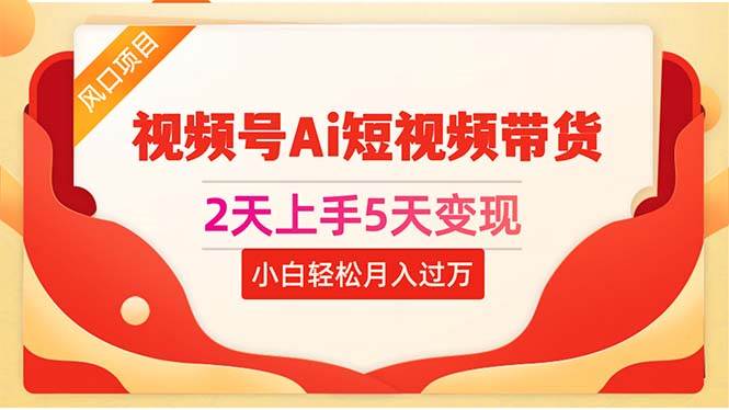 （10807期）2天上手5天变现视频号Ai短视频带货0粉丝0基础小白轻松月入过万网创库-网创项目资源站-副业项目-创业项目-搞钱项目网创库