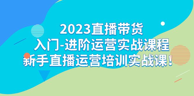 2023直播带货入门-进阶运营实战课程:新手直播运营培训实战课网创库-网创项目资源站-副业项目-创业项目-搞钱项目网创库