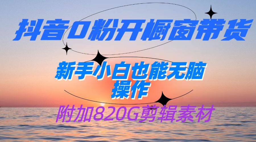 抖音0粉开橱窗带货，日入500+，新手小白也能无脑操作【附加820G剪辑资料】网创库-网创项目资源站-副业项目-创业项目-搞钱项目网创库