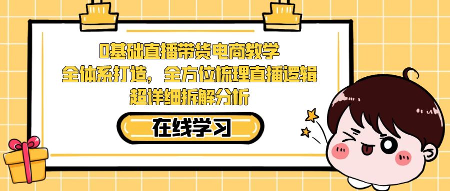 0基础直播带货电商教学：全体系打造，全方位梳理直播逻辑，超详细拆解分析网创库-网创项目资源站-副业项目-创业项目-搞钱项目网创库