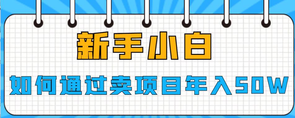 新手小白如何通过卖项目年入50W【揭秘】网创库-网创项目资源站-副业项目-创业项目-搞钱项目网创库