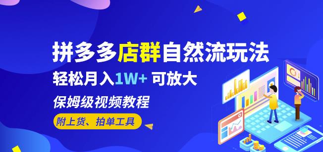 拼多多店群自然流玩法，轻松月入1W+保姆级视频教程（附上货、拍单工具）网创库-网创项目资源站-副业项目-创业项目-搞钱项目网创库